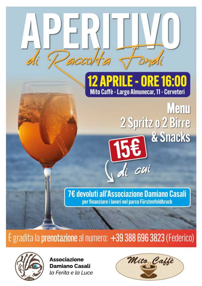 aperitivo solidale associazione damiano casali cerveteri