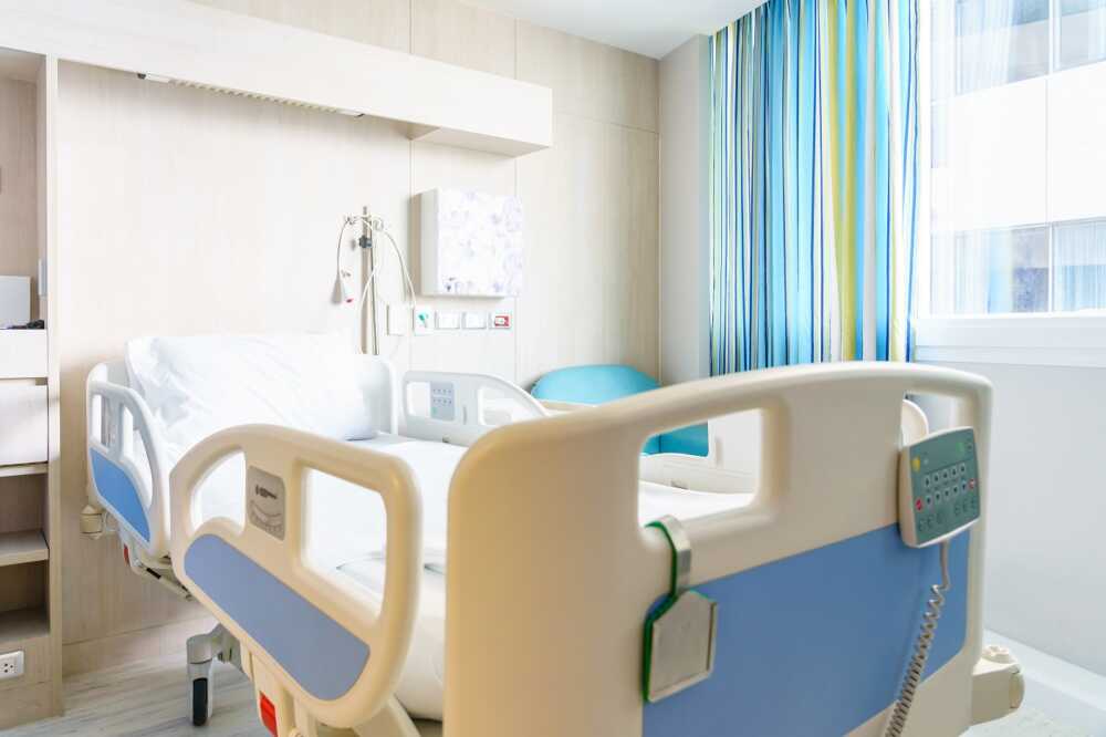 Hospital room with beds and comfortable medical equipped in a modern hospital Hospital room with beds and comfortable medical equipped in a modern hospital