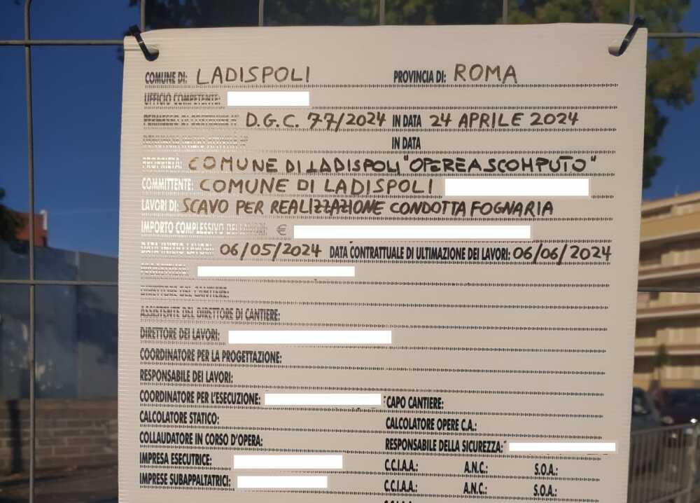 CARTELLO LAVORI ladispoli CARTELLO LAVORI ladispoli