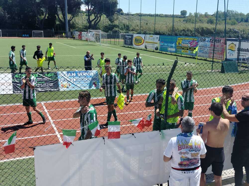 il cerveteri vince contro il palocco esultanza finale