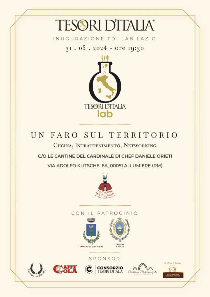 locandina-tdi-allumiere presso il Ristorante Le Cantine del Cardinale di Chef Daniele Orieti