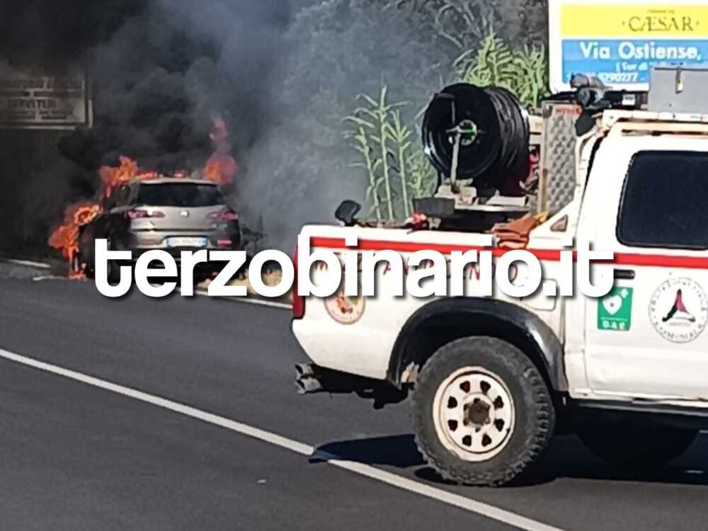 incendio auto settevene palo cerveteri