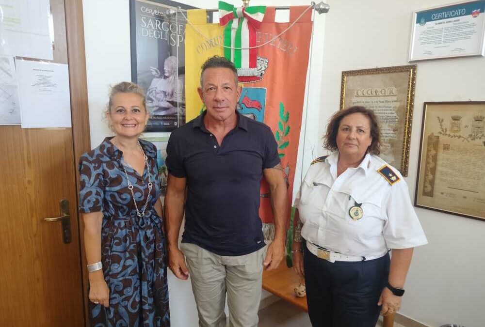 Il commissario capo Fabio De Angelis incontra la sindaca Gubetti a Cerveteri