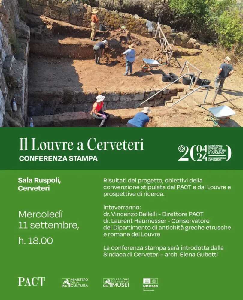 Il Louvre a Cerveteri, domani conferenza sugli scavi alle Tombe del Comune