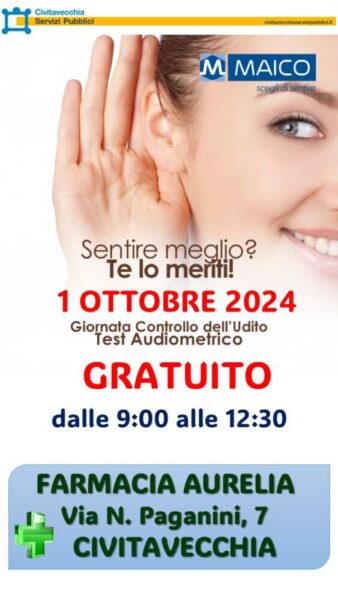 Locandina Screening udito Farmacia Aurelia