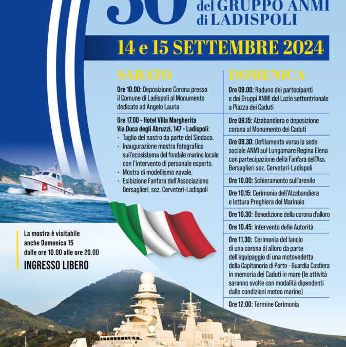 Si festeggia il trentennale dalla fondazione del gruppo Anmi Ladispoli