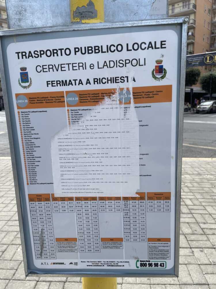 orari bus palina ladispoli fermata tpl