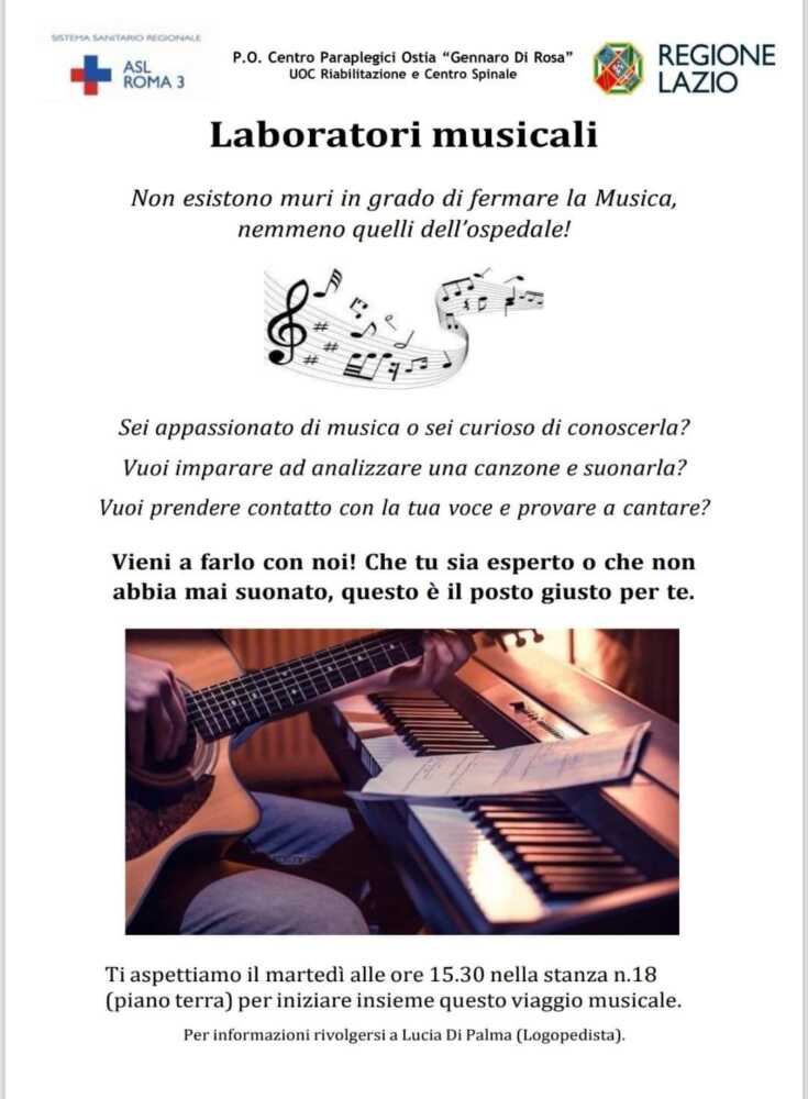Locandina laboratori musicali asl roma 3 Locandina laboratori musicali asl roma 3