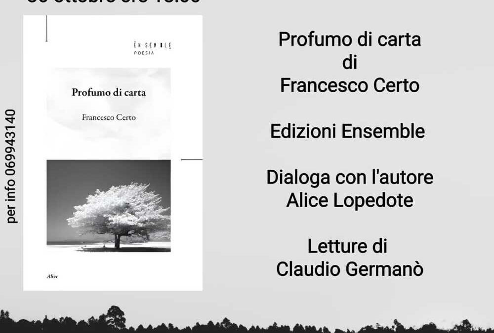 Il Rifugio degli Elfi ospiterà la presentazione del libro “Profumo di Carta”, la nuova raccolta poetica del giornalista Francesco Certo