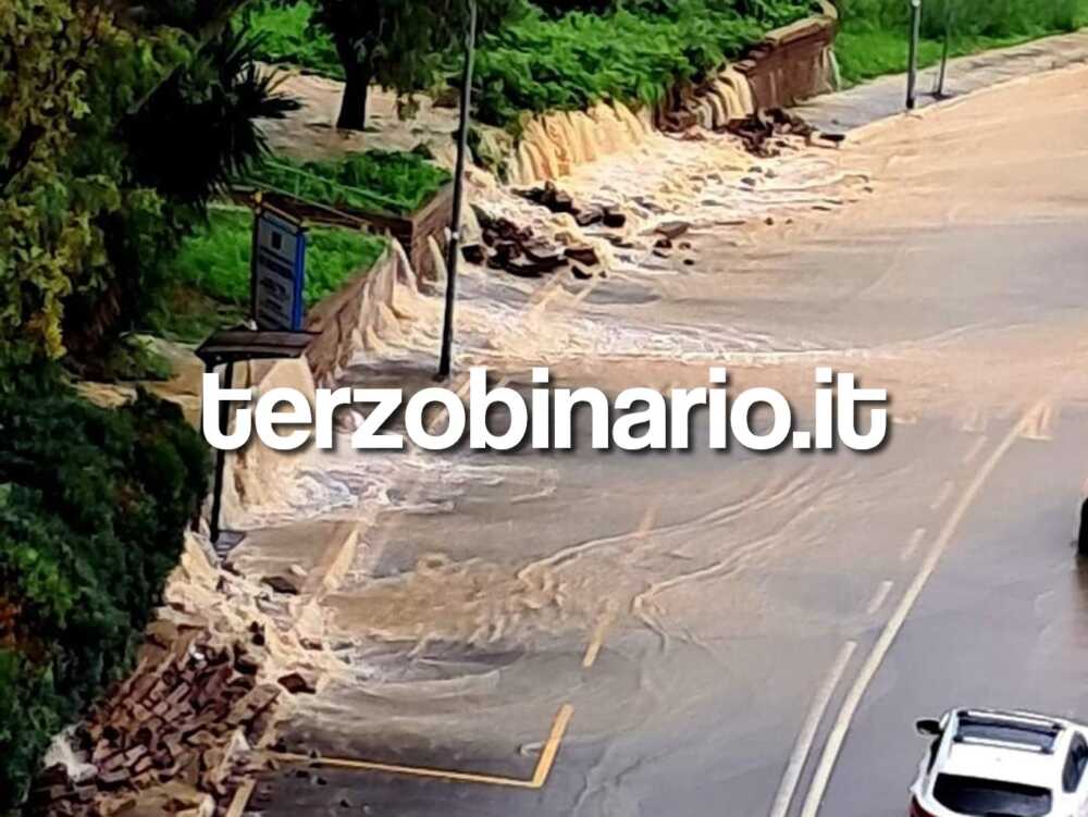 crollo muro san gordiano maltempo civitavecchia 11