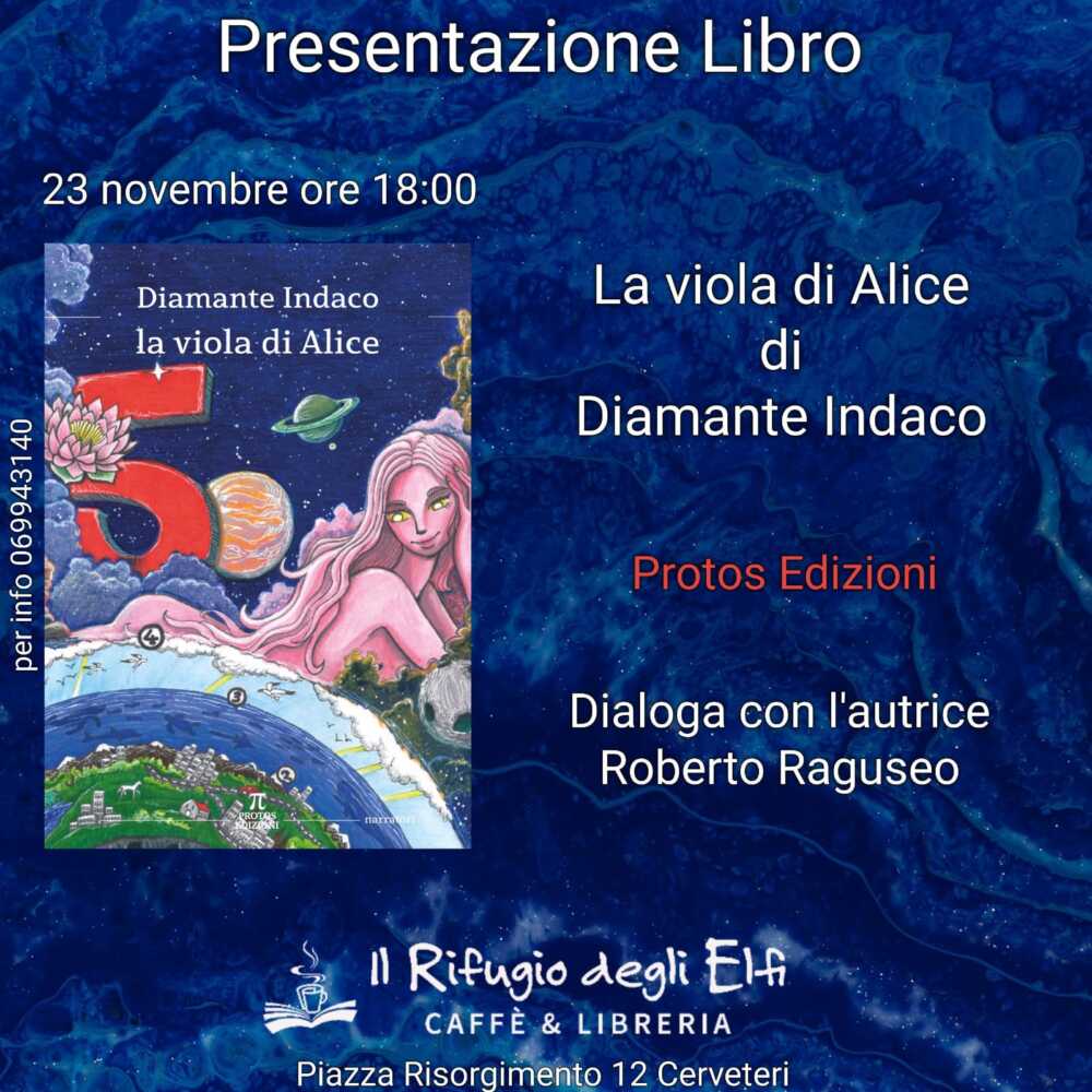Il Rifugio degli Elfi ospiterà la presentazione del libro La viola di Alice di Diamante Indaco