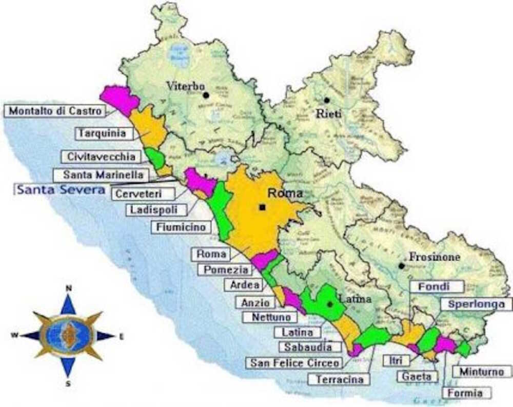 lazio comuni costieri