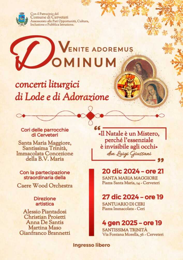 Concerti gruppi corali nelle parrocchie di Cerveteri
