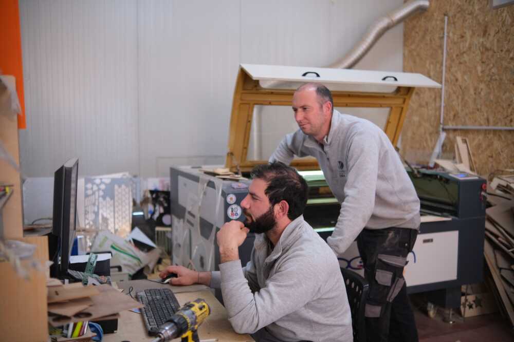 Marco Poleggi e Claudio Dell’Otto di Futurlegno cna Marco Poleggi e Claudio Dell'Otto di Futurlegno