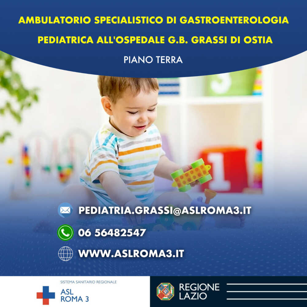 Operativo dal 15 gennaio l’ambulatorio specialistico di Gastroenterologia Pediatrica al Grassi di Ostia
