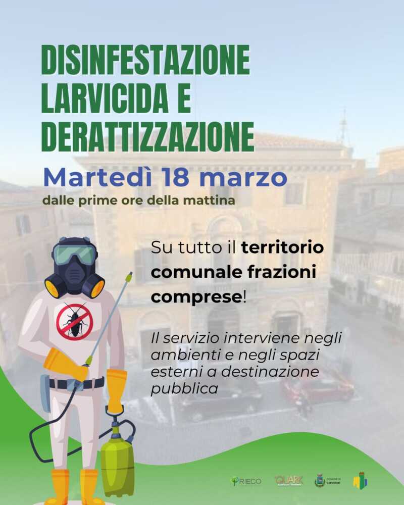 Disinfestazione larvicida e derattizazione locandina Disinfestazione larvicida e derattizazione locandina