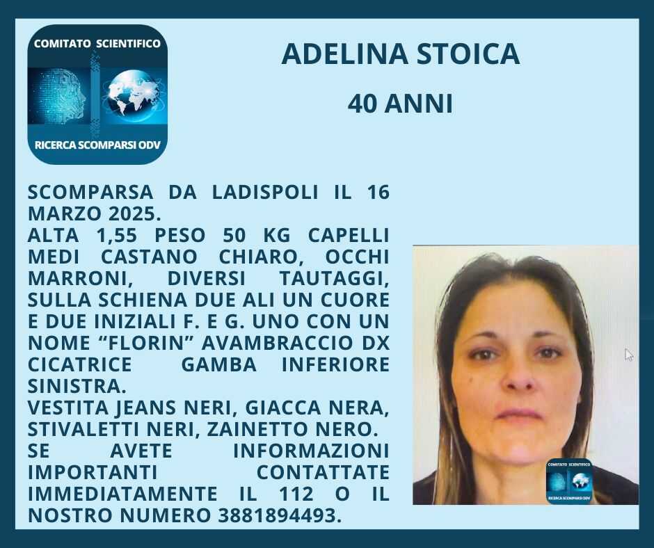 adelina stoica scomparsa ladispoli