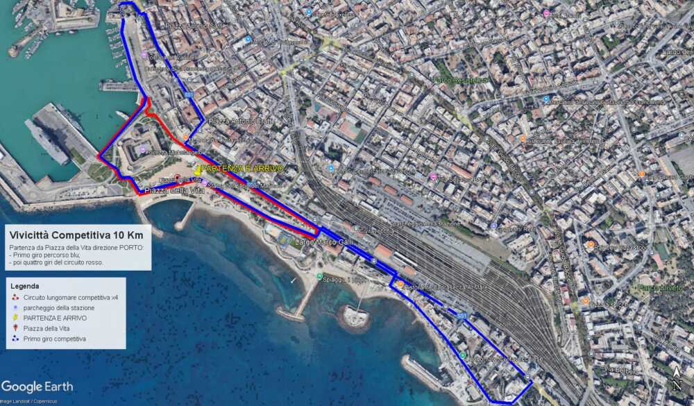Percorso Vivicittà Competitiva 2025 civitavecchia