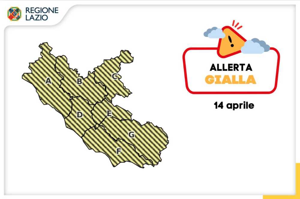 allerta meteo gialla 14 aprile