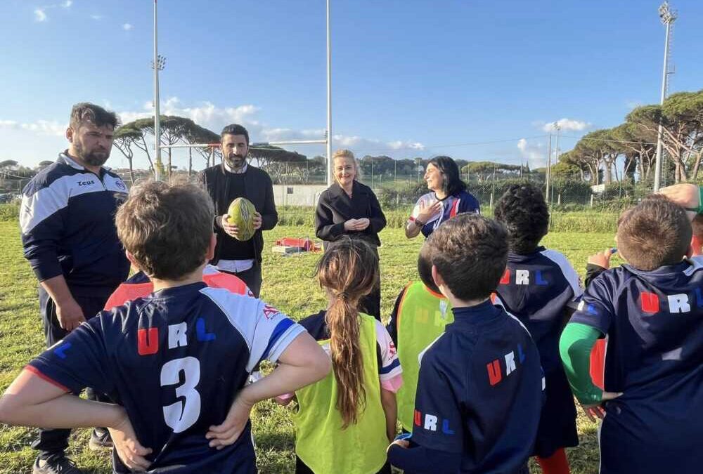 La sindaca Gubetti in visita alla Rugby Ladispoli di stanza a Cerveteri