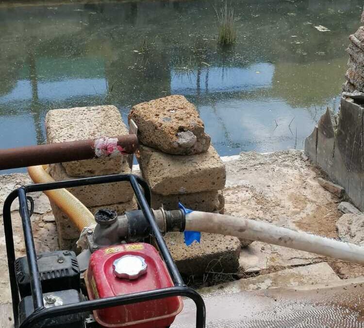 Intervento della Protezione Civile comunale di Cerveteri alle Aquae Caeretanae, un edificio termale unico in Europa