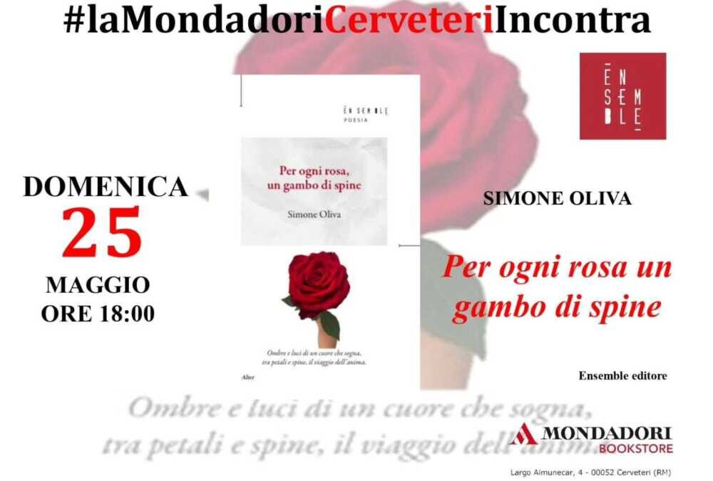 Domenica da Mondadori a Cerveteri protagonista la poesia di Simone Oliva