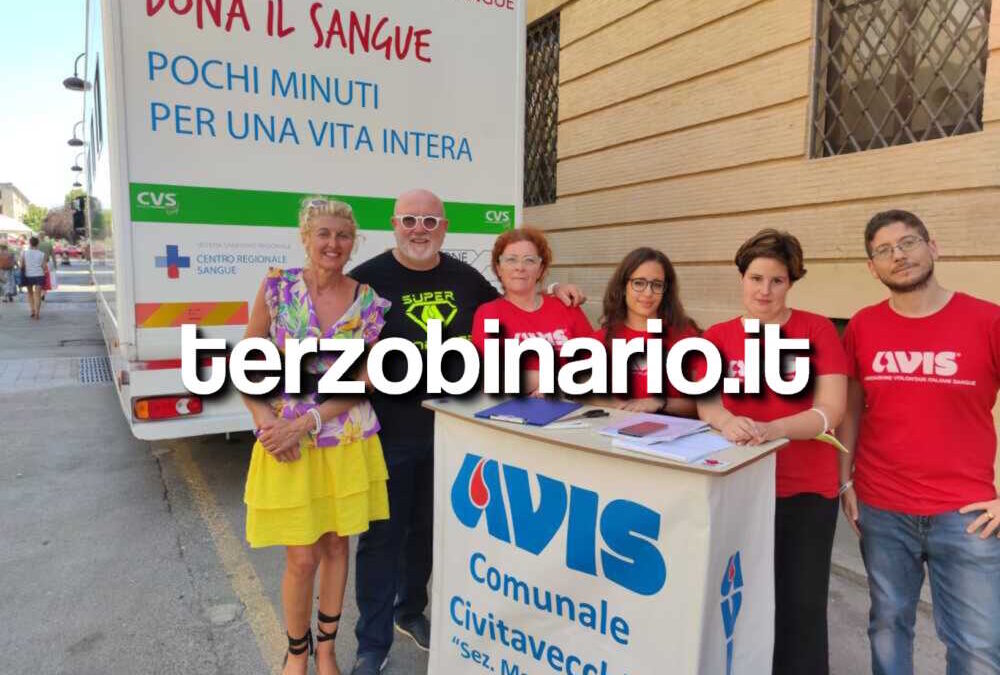 Raccolta di sangue straordinaria di Avis e Roan a Civitavecchia