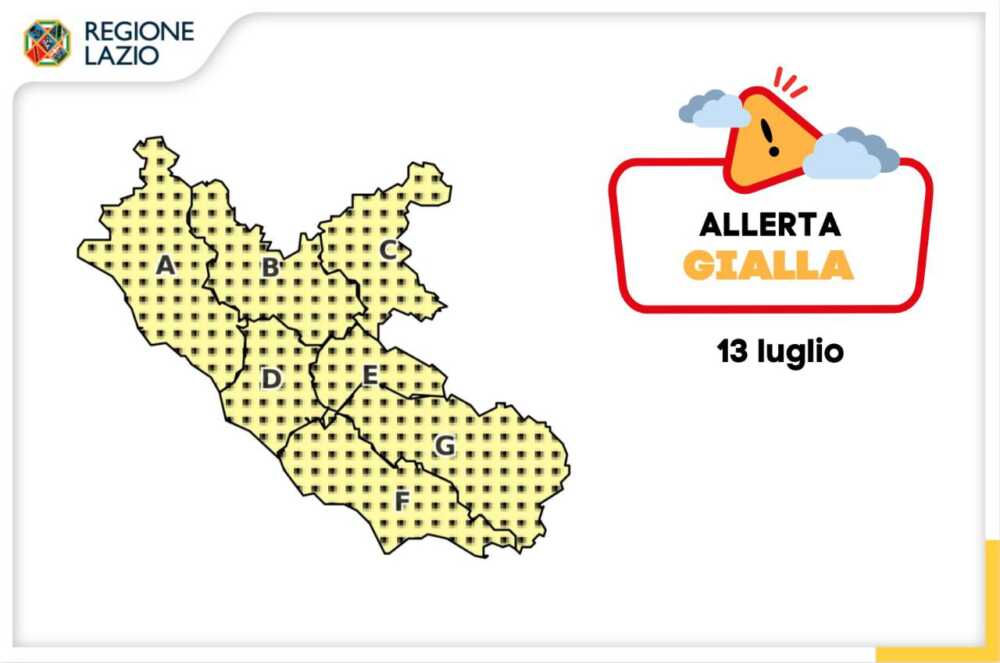 Pioggia in arrivo sul Lazio, è allerta meteo gialla