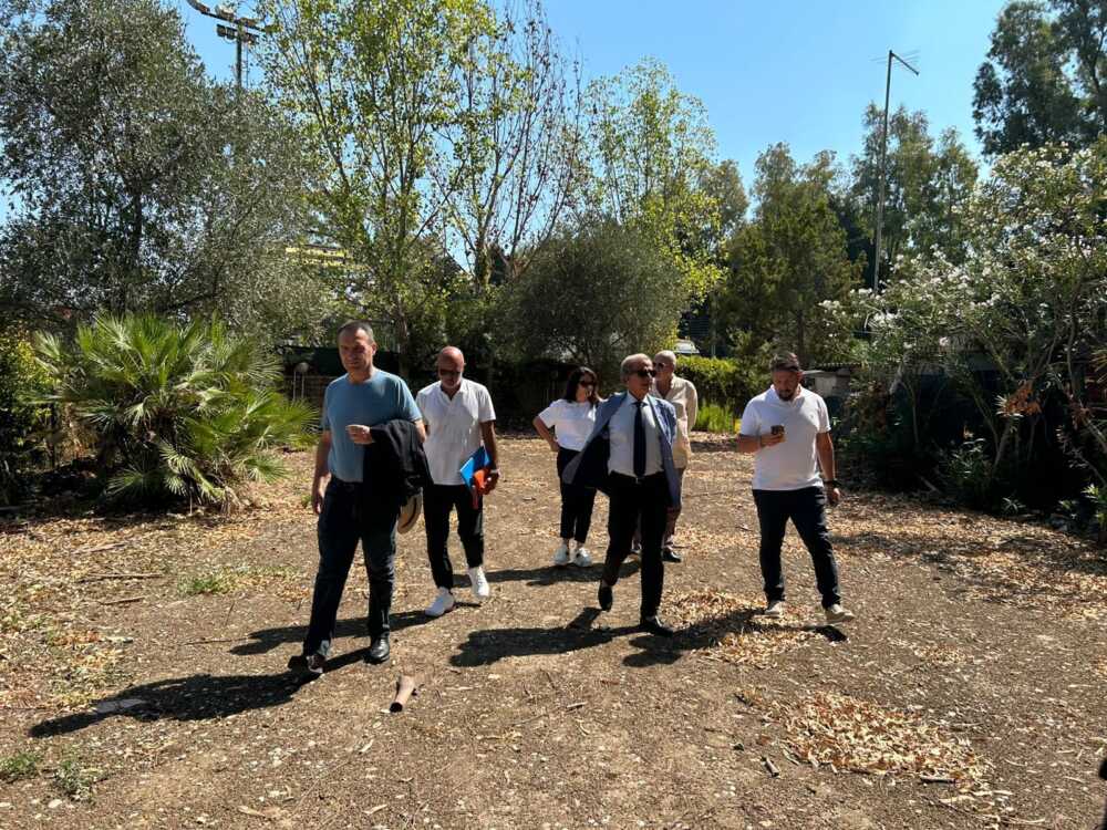 Ghera in visita all’ex polisportiva di Santa Severa tidei Ghera in visita all'ex polisportiva di Santa Severa tidei