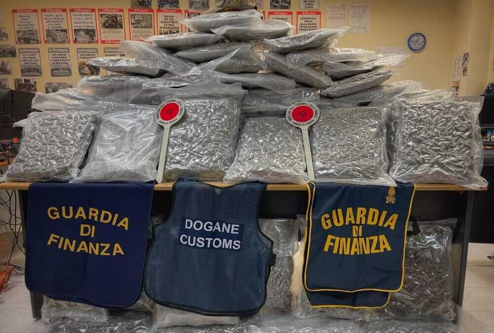 “Fumo” nascosto fra gli abiti da sposa: Finanza e Dogane ne scoprono 81 kg al porto di Civitavecchia