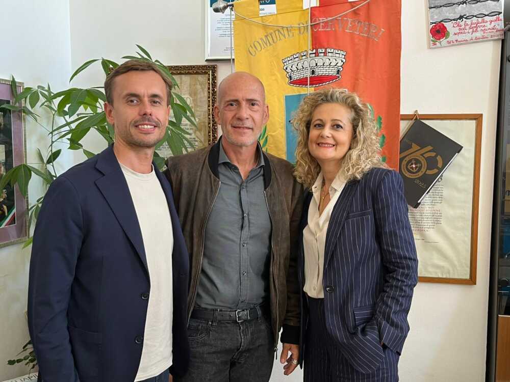 G. Tognazzi a Cerveteri, con il Sindaco Gubetti e l'Assessore Alessandro Gnazi