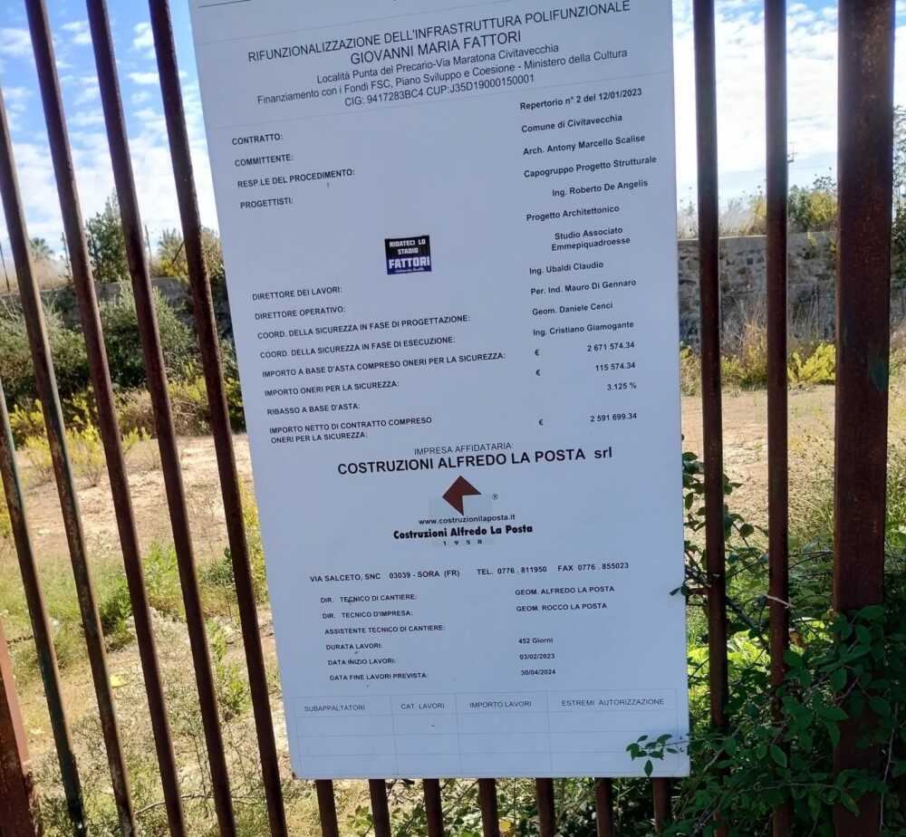 cancello cartello lavori stadio fattori