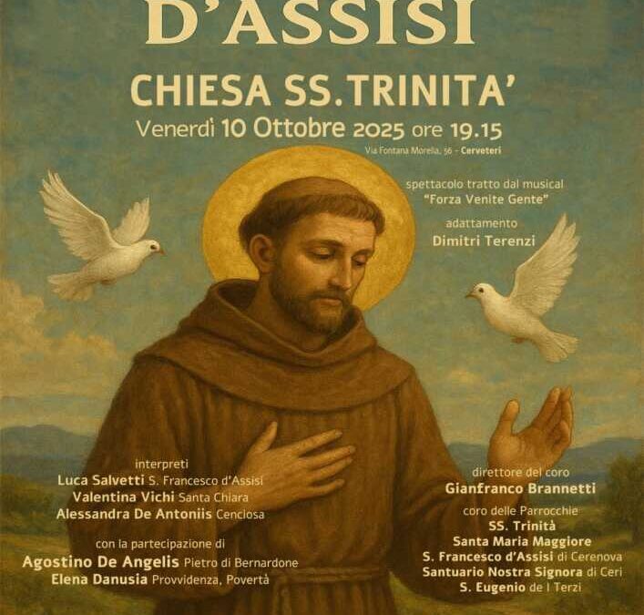 Venerdì musical su San Francesco alla Ss Trinità di Cerveteri