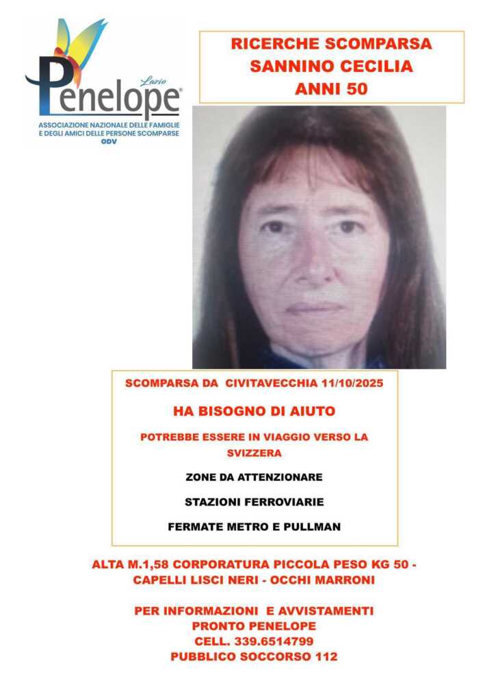 scomparsa cecilia sannino civitavecchia scomparsa cecilia sannino civitavecchia