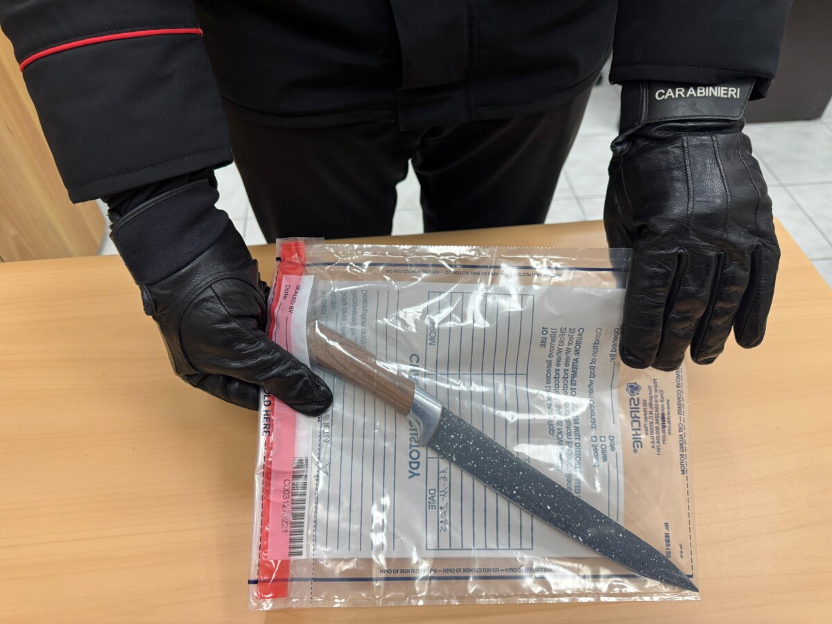 CASSIA cesano - Il coltello sequestrato dai Carabinieri (2)