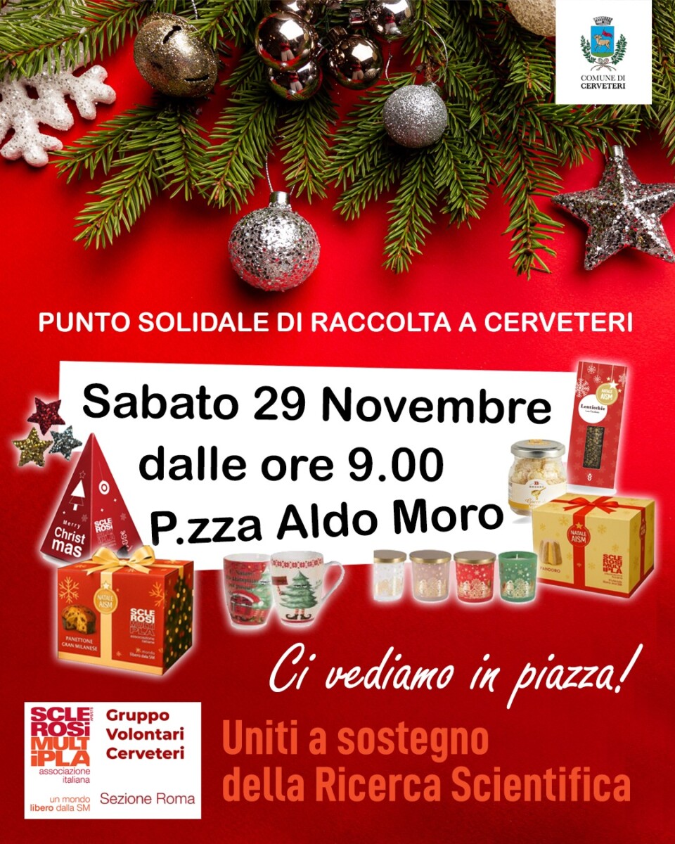 Il Natale di Aism - Cerveteri, stand solidale in Piazza Aldo Moro