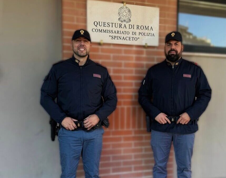 Salvatore e Paolo, i poliziotti che hanno salvato dalle fiamme un’anziana a Tor de’ Cenci