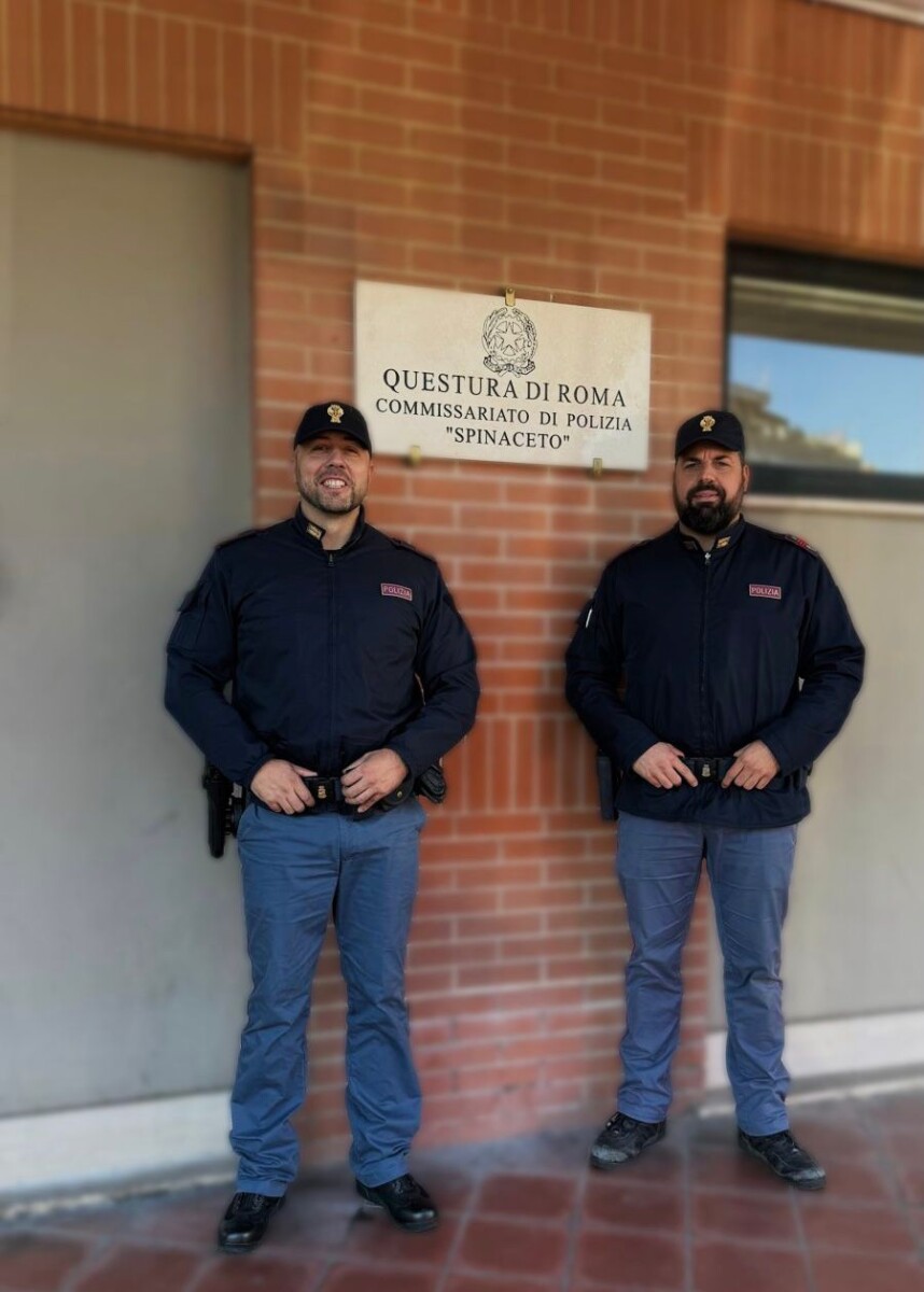 Salvatore e Paolo, i poliziotti che hanno salvato dalle fiamme un'anziana a Tor de' Cenci