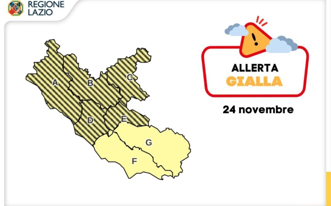 Allerta meteo gialla per rovesci sul Lazio