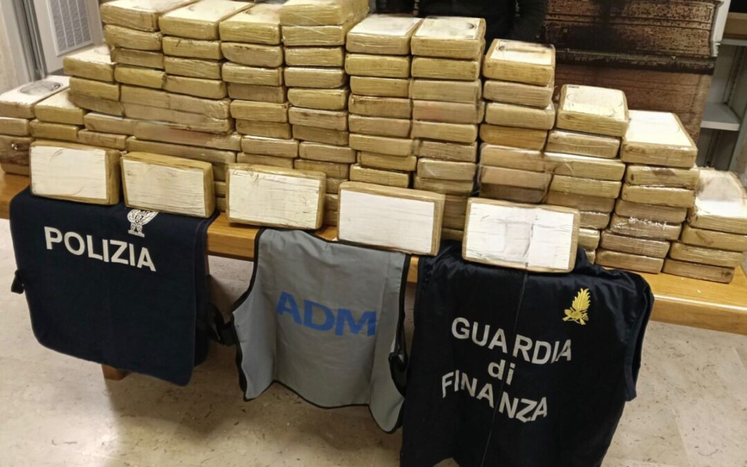 Quasi 140 kg di droga sequestrati al porto di Civitavecchia, un arresto