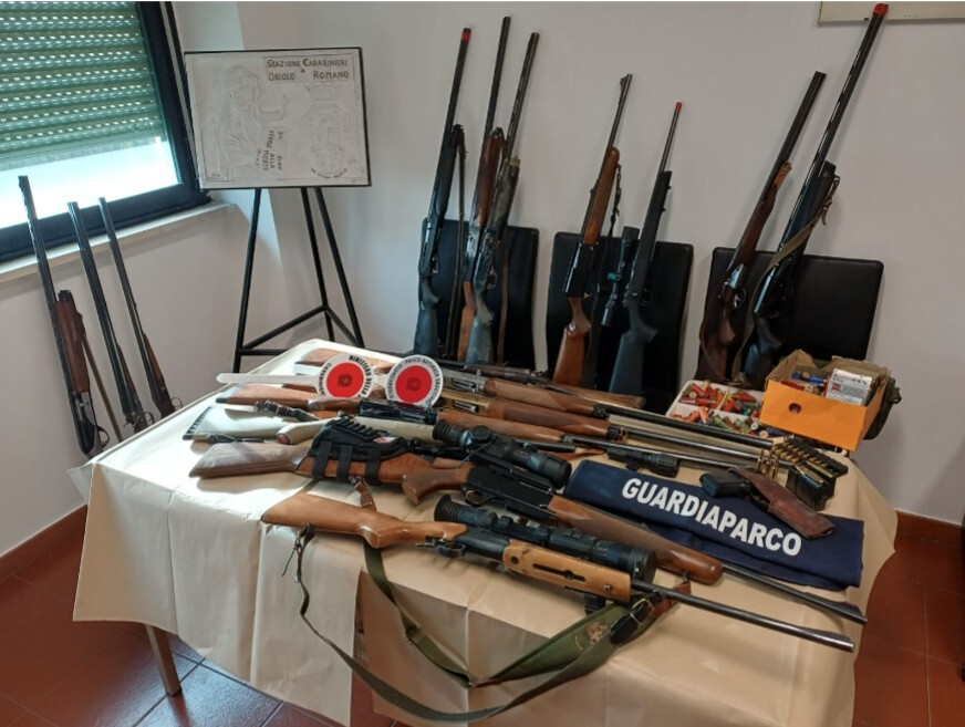 armi bracconaggio parco bracciano martignano