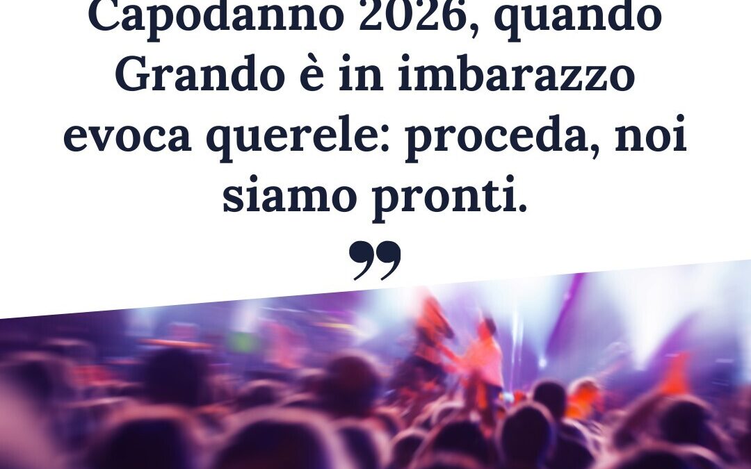 Capodanno 2026 a Ladispoli, “quando Grando è in imbarazzo evoca querele: proceda, siamo pronti”