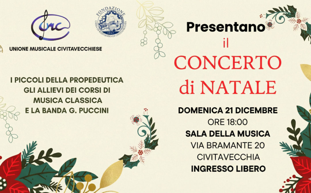 Verso il Natale, tris di concerti per l’Unione Musicale Civitavecchiese