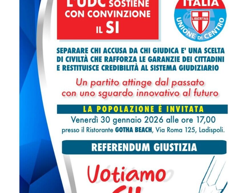 L’Udc sbarca a Ladispoli e lancia il Sì al referendum