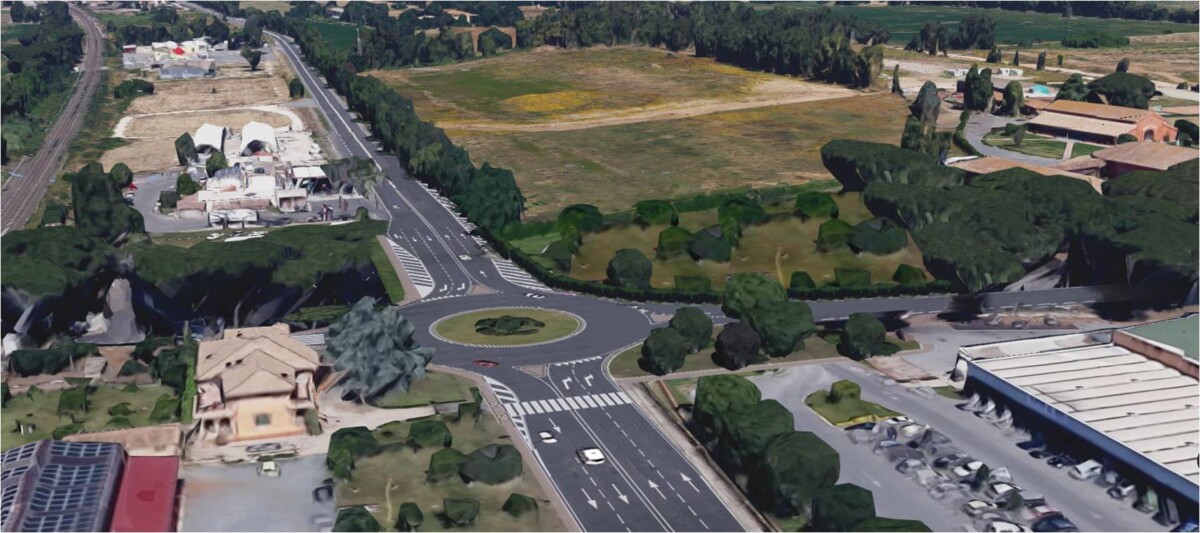 Nuova rotatoria di Torrimpietra, lungo la SS1 Aurelia, tra lo svincolo dell’autostrada Roma–Civitavecchia e Palidoro