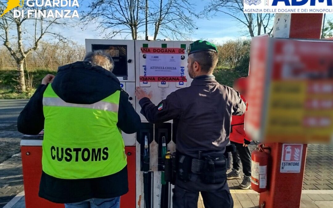 Pompe di benzina irregolari chiuse a Viterbo da Finanza e Dogane