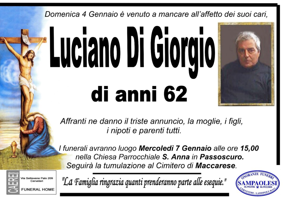 necrologio di giorgio