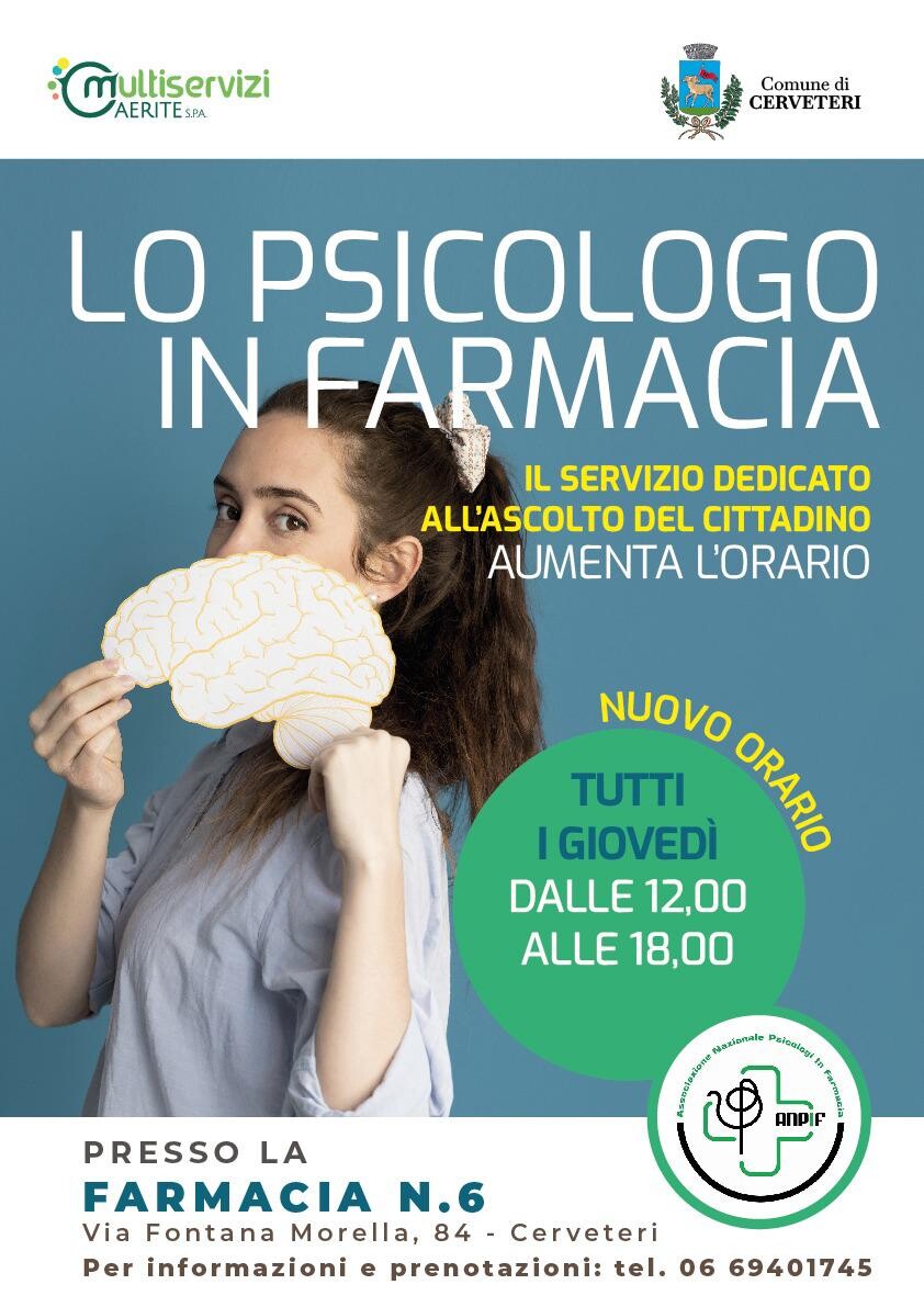 psicologo nella Farmacia comunale 6 a Cerveteri a
