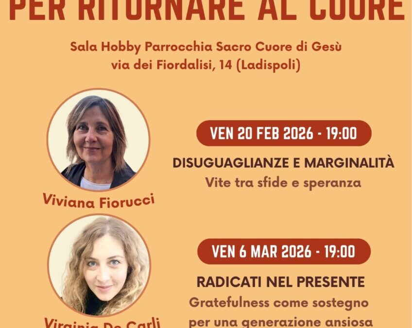 Due incontri quaresimali “Ripensare la vita… per ritornare al cuore” presso la Parrocchia Sacro Cuore di Ladispoli