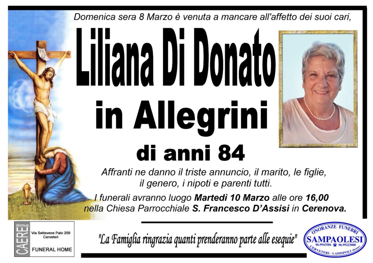 NECROLOGIO DI DONATO